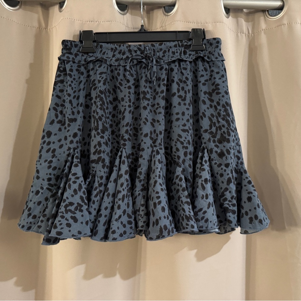 JODIFL NWT Blue and Black Patterned Skater Skirt